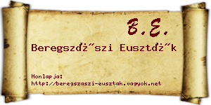Beregszászi Euszták névjegykártya